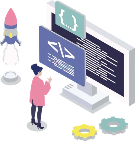L'employé comprend différents programmes  Illustration