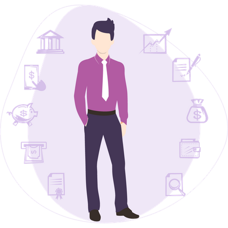 Employé de banque  Illustration