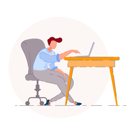 Employé de bureau fatigué  Illustration