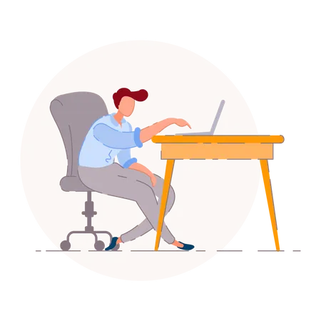 Employé de bureau fatigué  Illustration