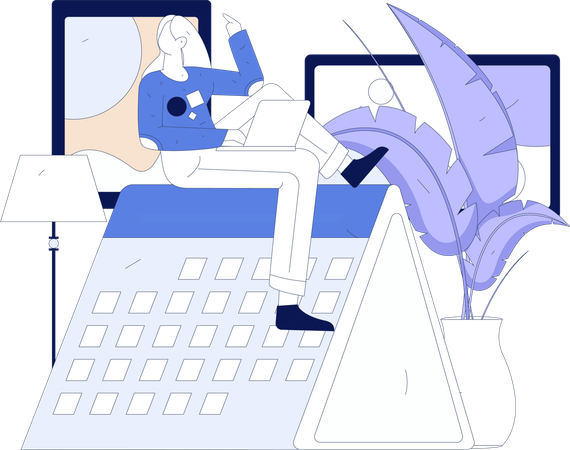 Employé effectuant du travail à distance  Illustration