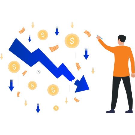 Un employé confronté à une crise financière  Illustration