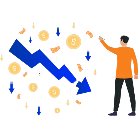 Un employé confronté à une crise financière  Illustration