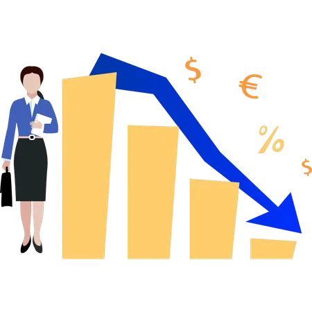 Un employé fait face à la crise du marché de la cryptographie  Illustration