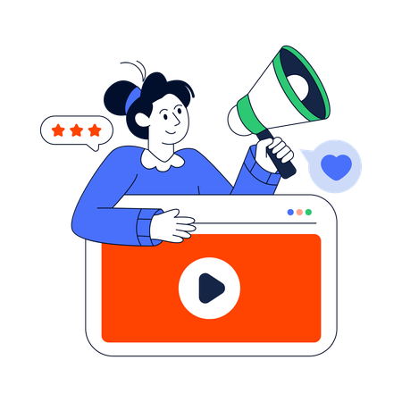 Employé faisant du marketing vidéo  Illustration