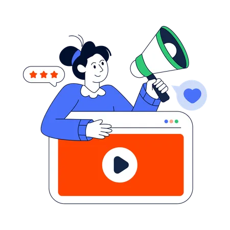 Employé faisant du marketing vidéo  Illustration