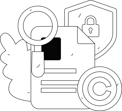 Employé montrant le droit d'auteur du document  Illustration