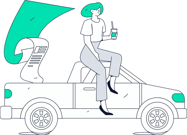 L'employé prend une assurance automobile  Illustration