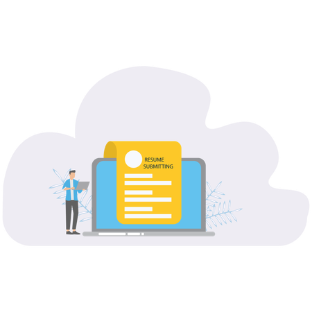 L'employé publie une candidature en ligne  Illustration