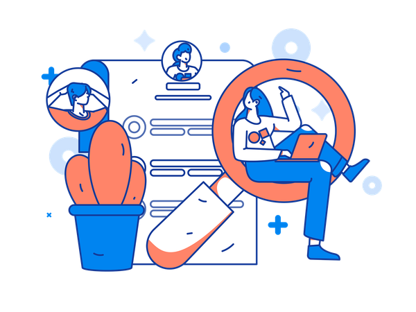 L'employé remplit un formulaire Web  Illustration