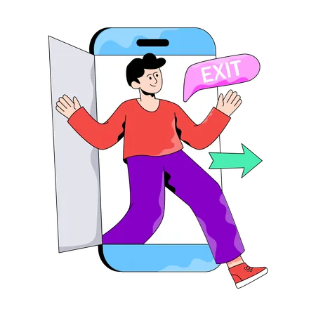 L'employé se déconnecte du système  Illustration