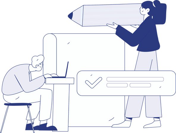 Employé travaillant dur sur les délais  Illustration