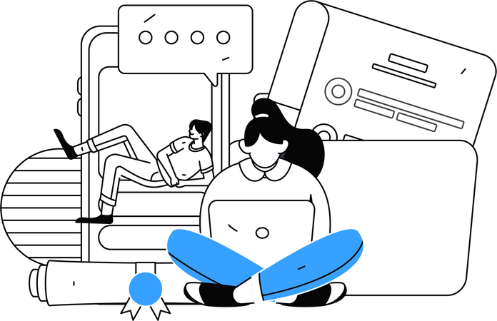 L'employé travaille à distance pour obtenir d'excellents résultats  Illustration