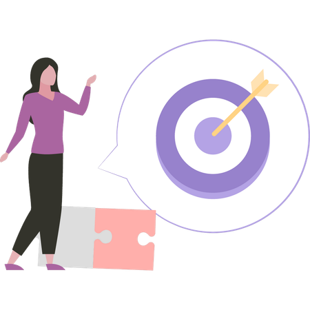 Employee achieves business target  Illustration