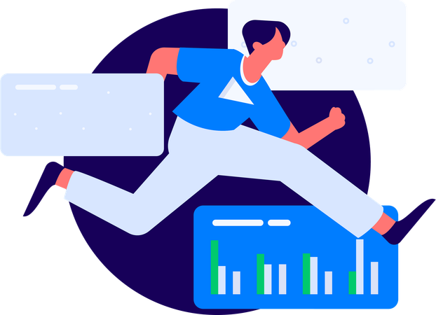 Employee achieving business presentation on time  Illustration