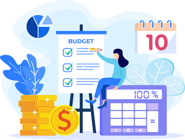 Employee analysis budget report  Illustration