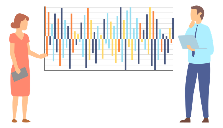 Employee analyze data analytics  Illustration