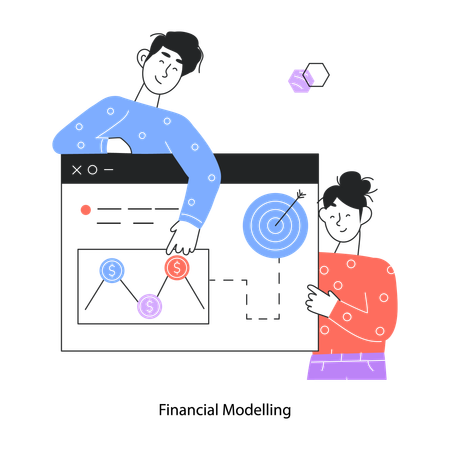 Employee Analyzes Business Data  Illustration