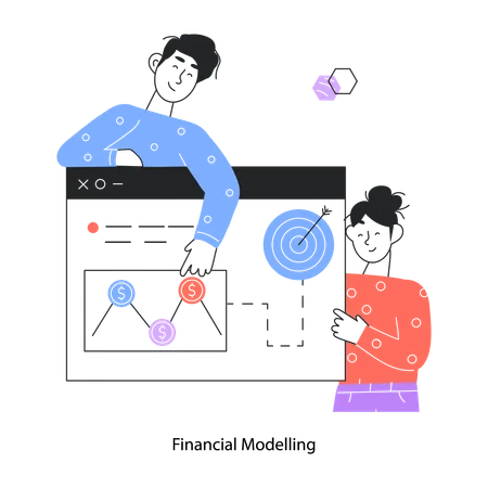 Employee Analyzes Business Data  Illustration