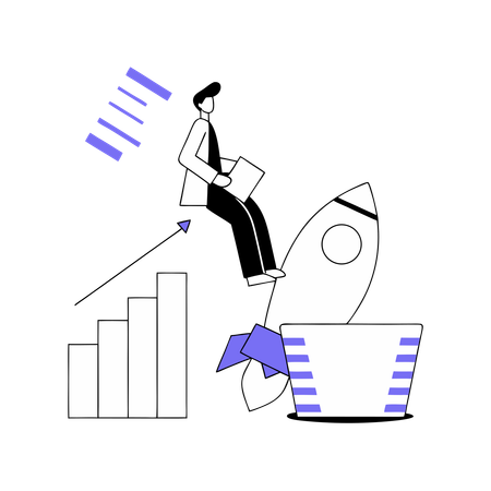 Employee Analyzes Launching Progress  Illustration