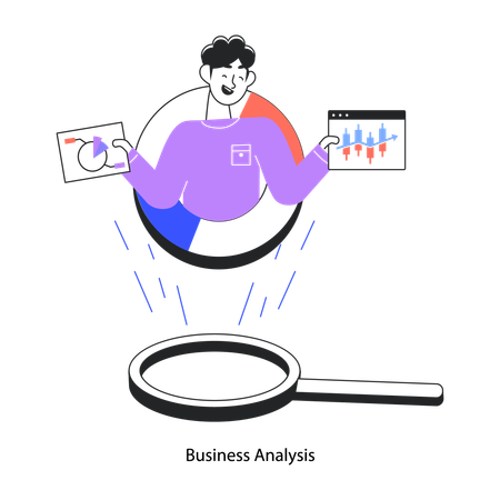 Employee Analyzing Business Analysis Report  Illustration