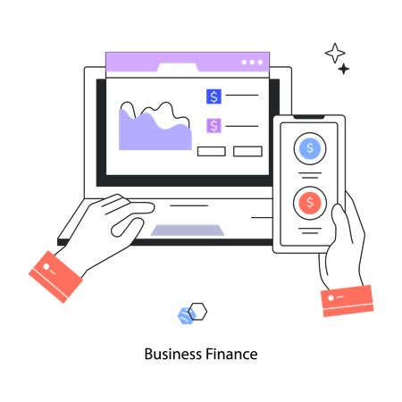 Employee Analyzing Business Finances  Illustration