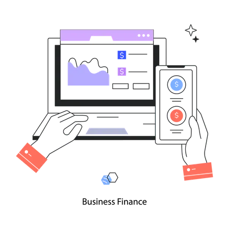 Employee Analyzing Business Finances  Illustration