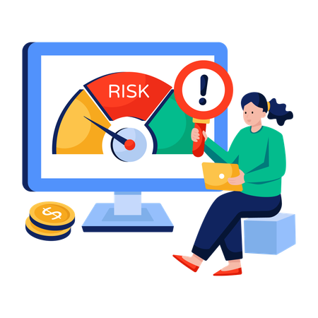 Employee analyzing Risk assessment  Illustration