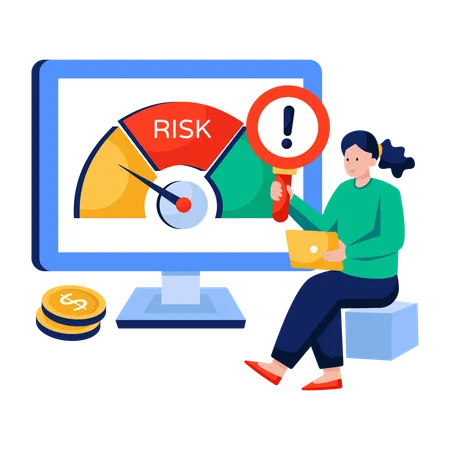 Employee analyzing Risk assessment  Illustration