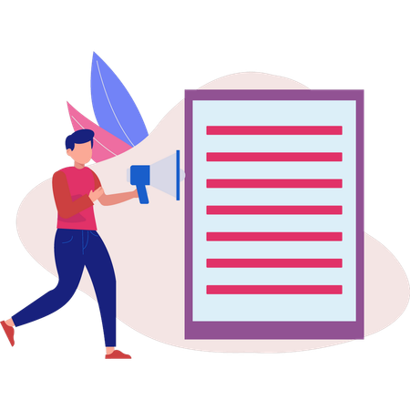 Employee announcing checklist document  Illustration