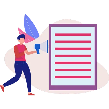 Employee announcing checklist document  Illustration