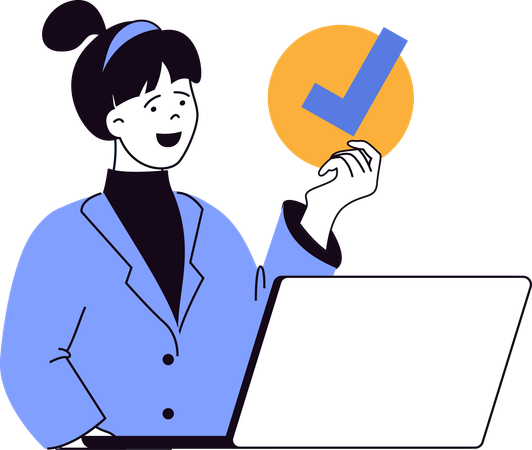 Employee approving completed tasks  Illustration