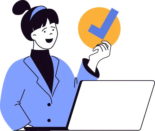 Employee approving completed tasks  Illustration