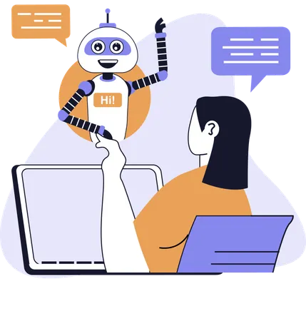 従業員支援ロボット  イラスト