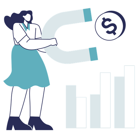 Employee attracts money  Illustration