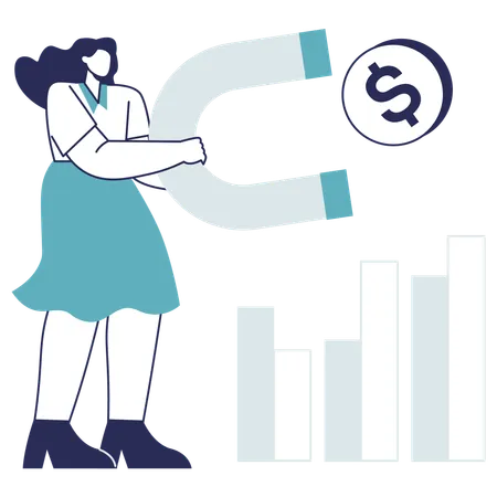 Employee attracts money  Illustration