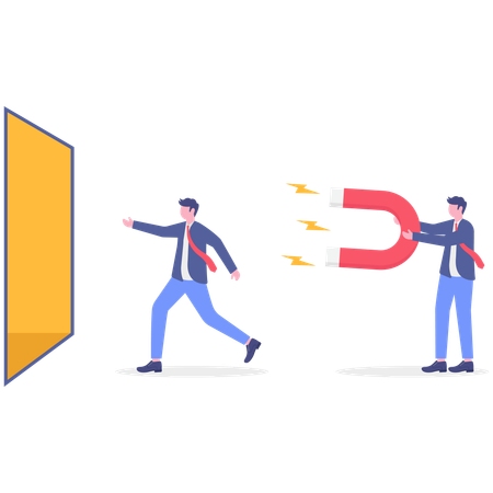 Employee attracts new client for company  Illustration