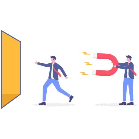 Employee attracts new client for company  Illustration