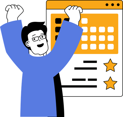 Employee becomes happy on achieving project deadlines  Illustration