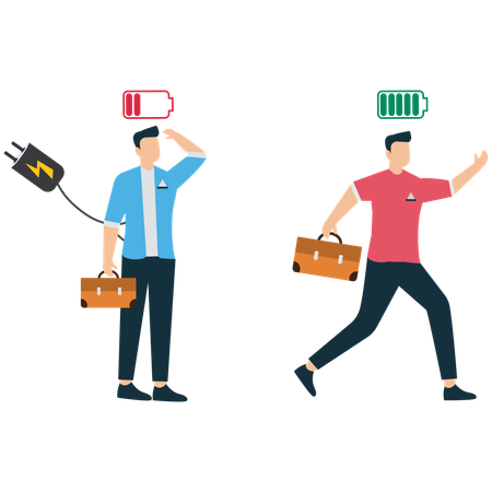 Employee Burnout and Recharge  Illustration