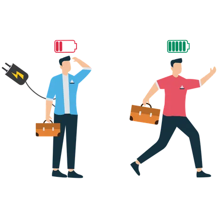 Employee Burnout and Recharge  Illustration
