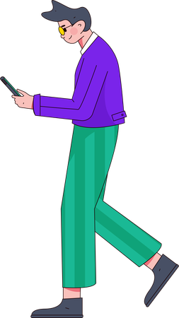 Employee busy working on phone  Illustration