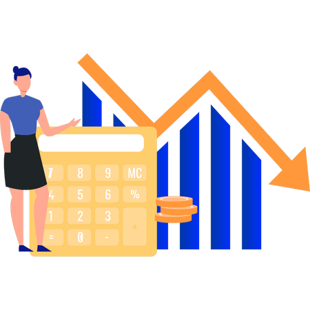 Employee calculates her losses  Illustration