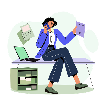 Employee Calling to users  Illustration