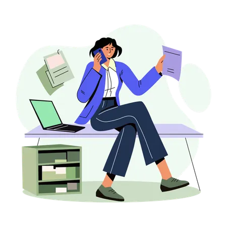 Employee Calling to users  Illustration