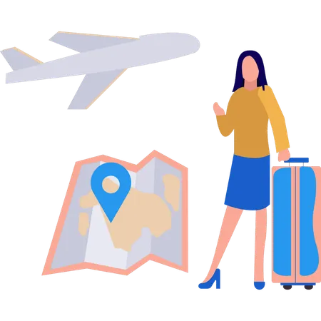 Employee carries luggage on trip  Illustration
