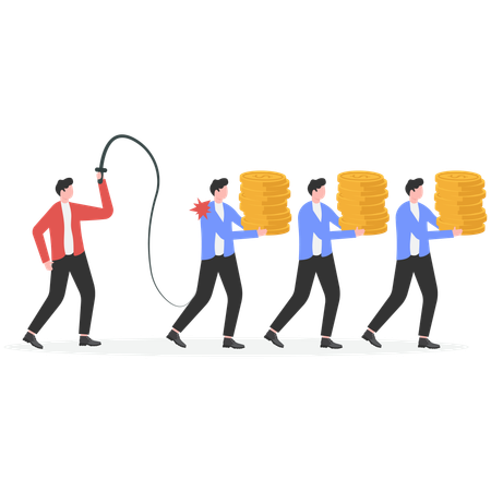 Employee carrying leader  Illustration