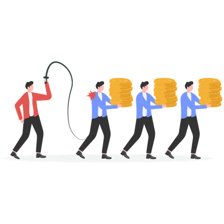 Employee carrying leader  Illustration