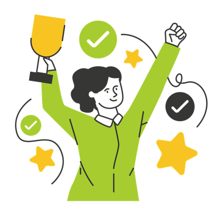 Employee celebrate success  Illustration