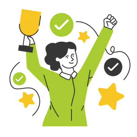 Employee celebrate success  Illustration